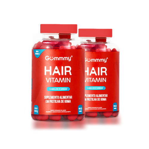 2 potes de Gummy Hair morango