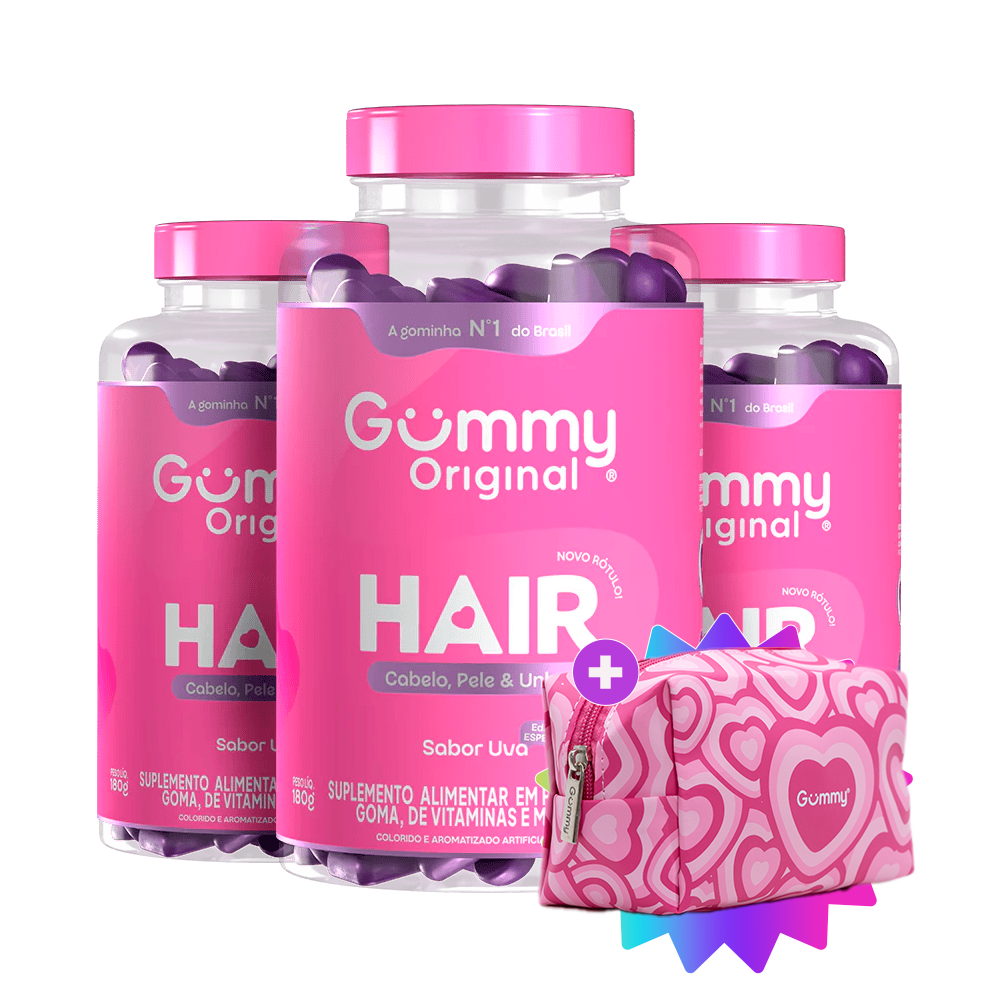 3 Gummy® Hair 180g + Escova ou Necessaire