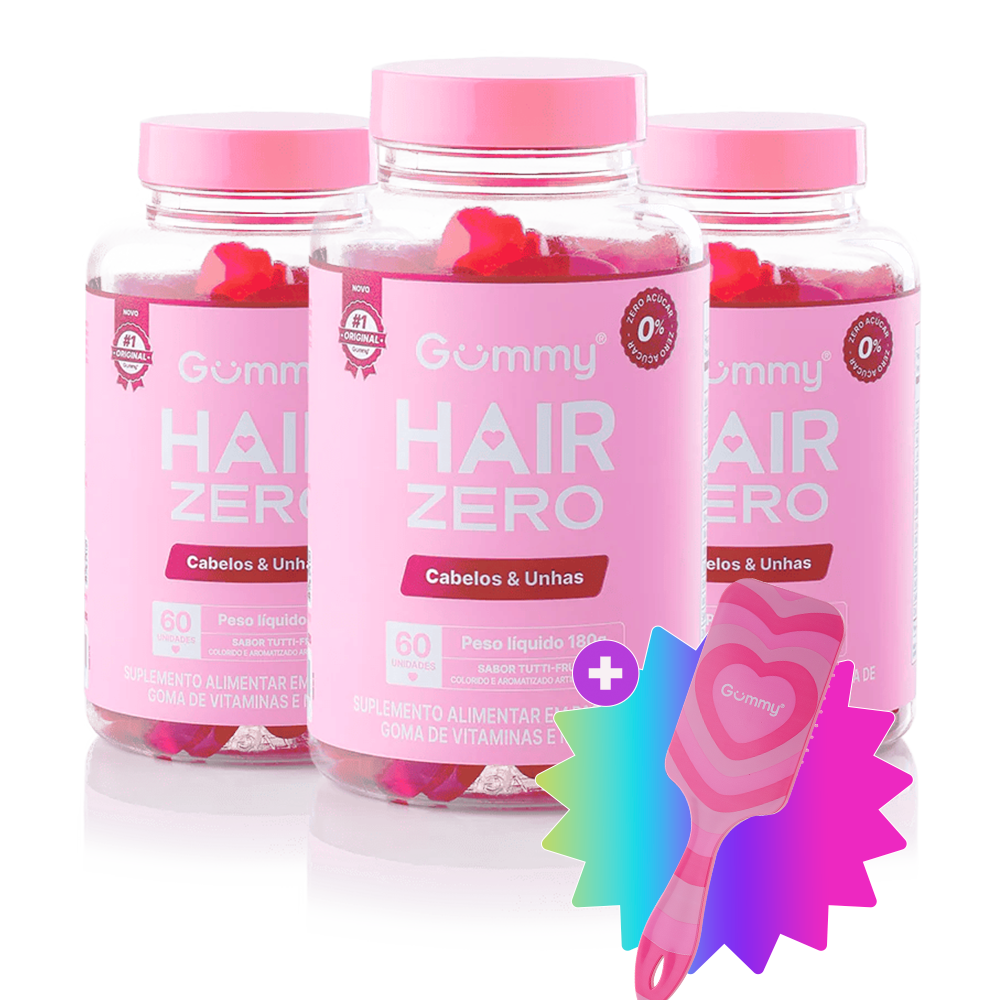 3 Gummy® Hair 180g + Escova ou Necessaire