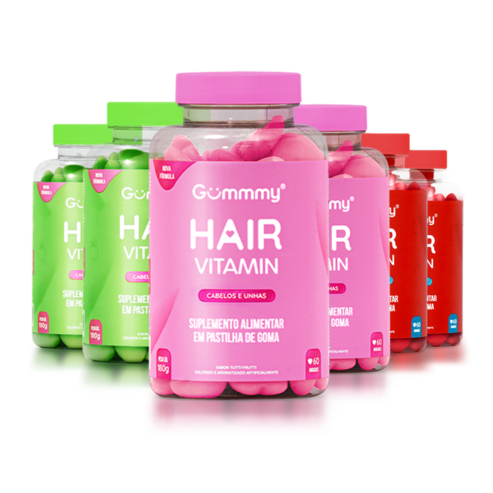 Super Combo Gummy Hair® - 3 Potes (Mix de Sabores)