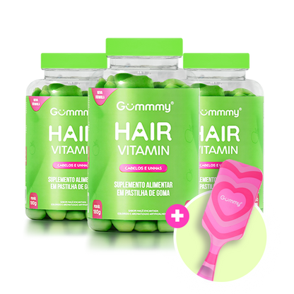 3 Gummy Hair + Escova ou Necessaire