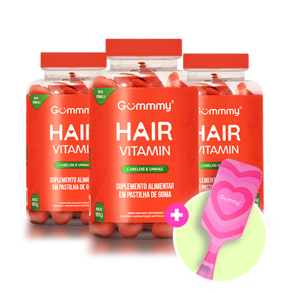 3 Gummy Hair + Escova ou Necessaire