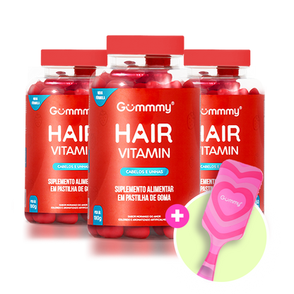 3 Gummy Hair + Escova ou Necessaire