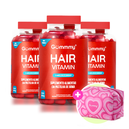 3 Gummy Hair + Escova ou Necessaire