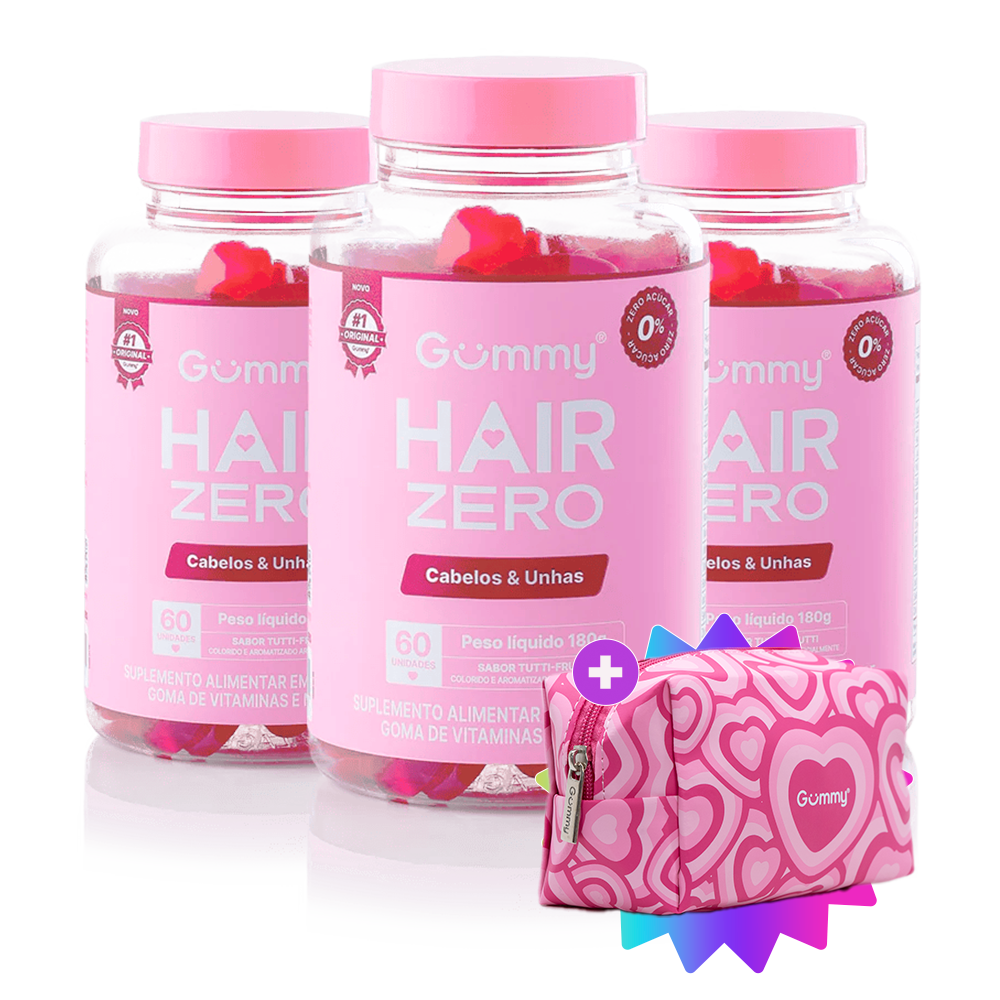 3 Gummy® Hair 180g + Escova ou Necessaire