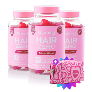 3 Gummy® Hair 180g + Escova ou Necessaire