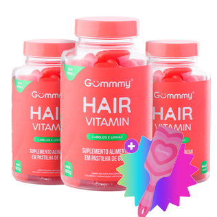 3 Gummy® Hair 180g + Escova ou Necessaire