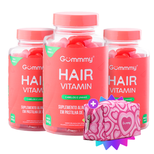 3 Gummy® Hair 180g + Escova ou Necessaire