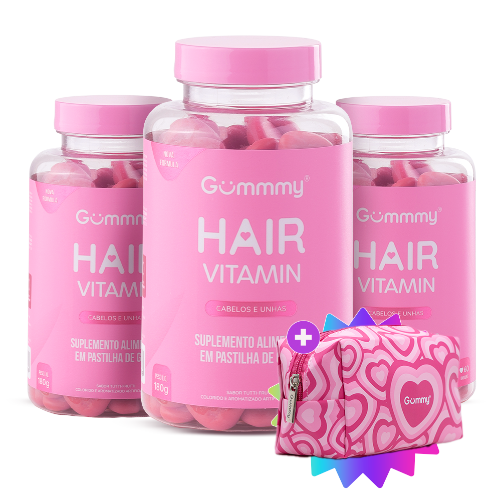 3 Gummy® Hair 180g + Escova ou Necessaire