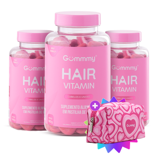 3 Gummy® Hair 180g + Escova ou Necessaire