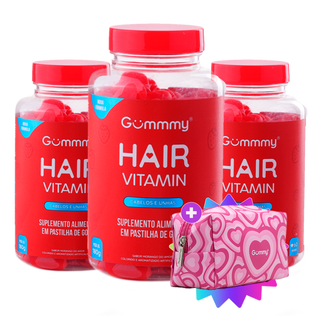 3 Gummy® Hair 180g + Escova ou Necessaire